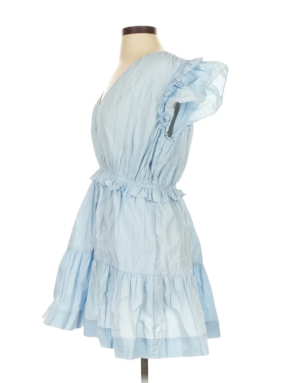 Sea New York Light Blue Ruffled Tiered Dress